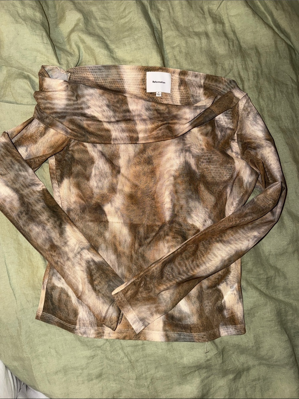 Reformation Elio Knit Top Pinto - Size L - Picture 5 of 5